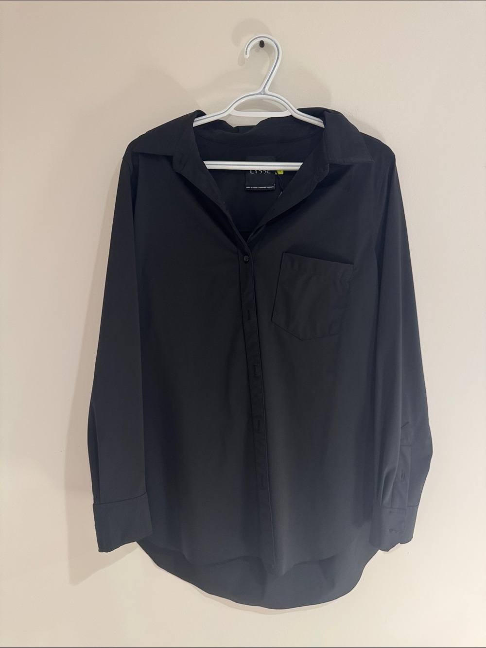 Lysse Women’s Black Long-Sleeve Button-Up Shirt Size Medium